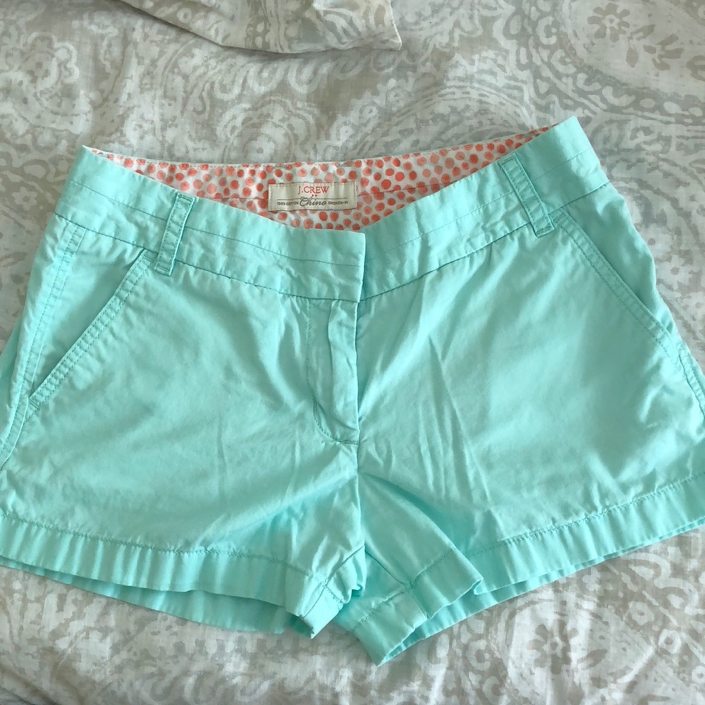 Like new J. Crew Chino aqua shorts size 4